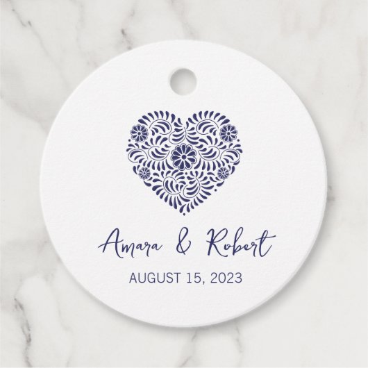 メキシコのタラベラハート フェイバータグ (正面)