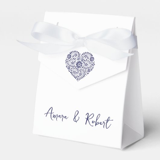 メキシコのタラベラハート フェイバーボックス (正面サイド)