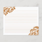 メキシコのタラベラブライダルシャワーレシピカード (裏面)