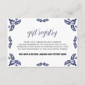 メキシコのタラベラブルーフローラミニマル結婚リスト エンクロージャーカード (正面)