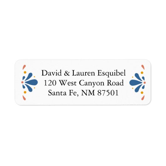 メキシコのタラベラ差出人住所ラベル ラベル (正面)