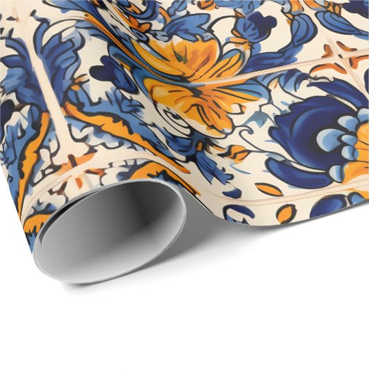 メキシコのタラベラ瓦の陶器 ラッピングペーパー (ロールコーナー)