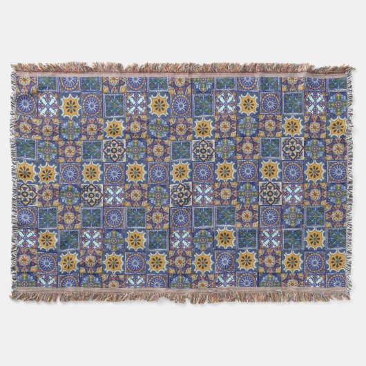 メキシコのタラベラ瓦 スローブランケット (正面)