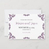 メキシコのタラベラ紫の花のミニマリスト結婚式 セーブザデート (正面)