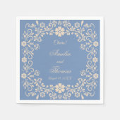 メキシコのタラベラ結婚ダスティブルー スタンダードカクテルナプキン (正面)