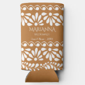 メキシコのタラベラ花嫁の贈りパーソナライズされた物 スリム缶クーラー (裏面)