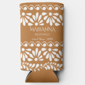 メキシコのタラベラ花嫁の贈りパーソナライズされた物 スリム缶クーラー (正面)