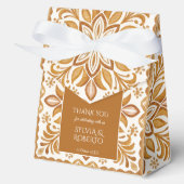 メキシコのタラベラ茶色のエレガントな結婚式 フェイバーボックス (正面)