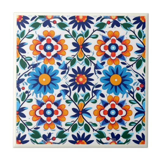 メキシコのタラベラ陶磁器タイルコレクション タイル (正面)