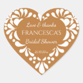 メキシコのタラベラ・テラコッタブライダルシャワーの好意 ハートシール (正面)