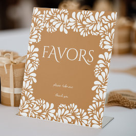 メキシコのタラベラ・テラコッタブライダルシャワーの好意 台座サイン