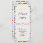 メキシコのタラベラ・マジョリカフローラ美学結婚の プログラム (正面/裏面)