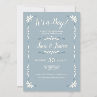 メキシコのタラベラ 赤ちゃん男の子 誕生招待状 招待状