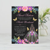 メキシコのダークスキンウーマンフローラドレス甘い16 招待状 (スタンド正面)