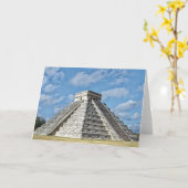 メキシコのチチェンItza、ピラミッド、ククルカン寺院 カード (黄色い花)