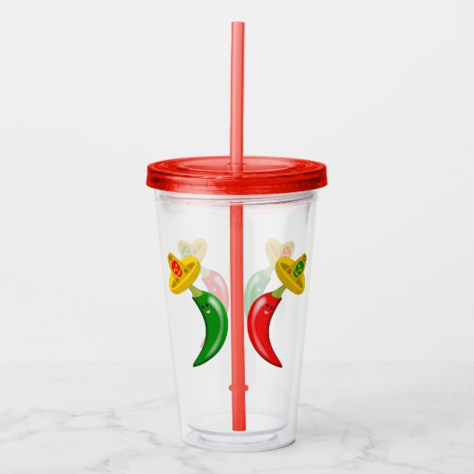 メキシコのチリの死んだ日 アクリルタンブラー (正面)