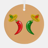 メキシコのチリの死んだ日 ガラスオーナメント (裏面)