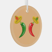 メキシコのチリの死んだ日 ガラスオーナメント (正面右)