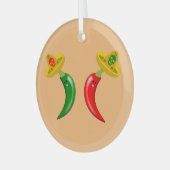 メキシコのチリの死んだ日 ガラスオーナメント (正面左)