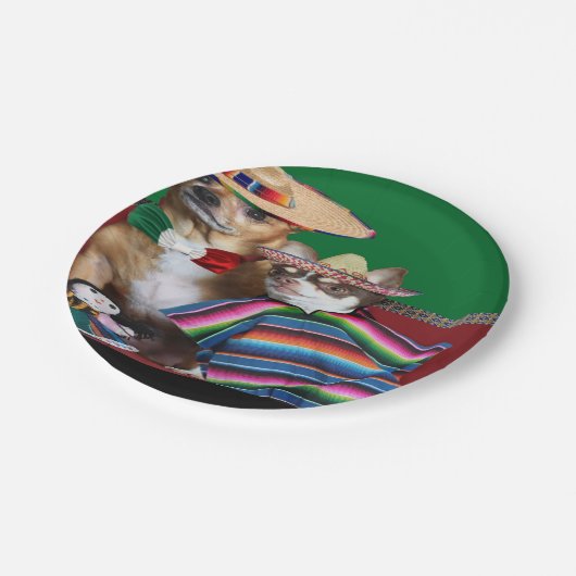 メキシコのチワフアドッグ紙プレート ペーパープレート (アングル)