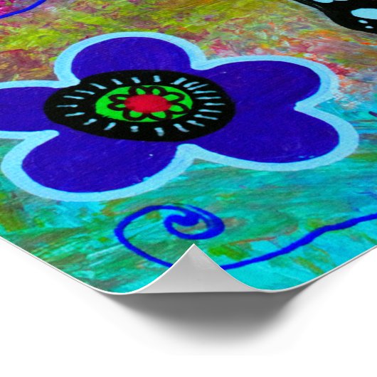 メキシコのチワホアディアデロスムエルト絵画ス ポスター (角)