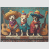 メキシコのチワワの毛皮と羽根のデクパージュ ファンキー 薄葉紙 (正面)