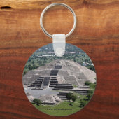 メキシコのテオティワカン州の月のピラミッド キーホルダー (正面)