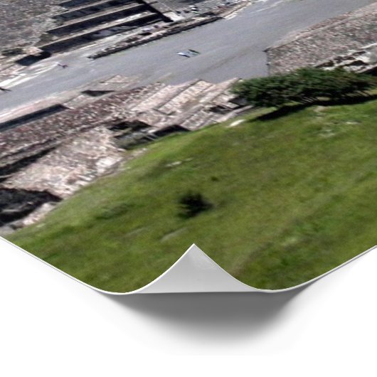 メキシコのテオティワカン州の月のピラミッド ポスター (角)