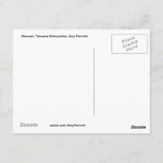 メキシコのテフアナ・マトリョシカ葉書 ポストカード (裏面)