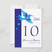 メキシコのテーブル結婚番号(ブルー&ピンク) サンキューカード (裏面)