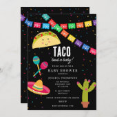 メキシコのテーマフェスタ – Taco Bour a Baby Shower 招待状 (正面/裏面)