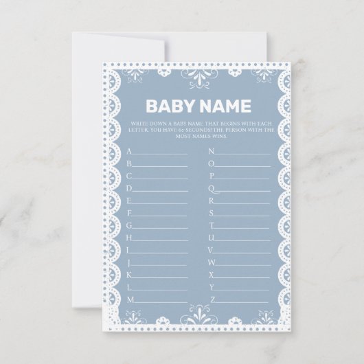 メキシコのテーマベビー名候補ゲームカード 招待状 (正面)