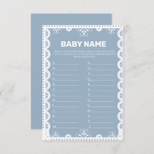 メキシコのテーマベビー名候補ゲームカード 招待状 (正面/裏面)