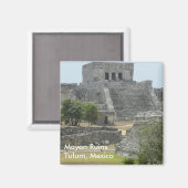 メキシコのトゥルムにあるマヤ遺跡 マグネット (正面/裏面)