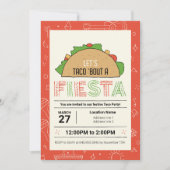 メキシコのドゥードルズタコクリップアートタコフィエスタパーティー 招待状 (正面)
