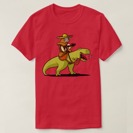 メキシコのナマケモノ乗馬の恐竜 Tシャツ (デザイン正面)