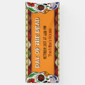 メキシコのハロウィーンの死んだ砂糖スカル 横断幕 (縦)