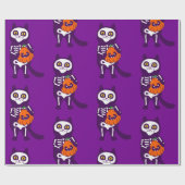 メキシコのハロウィーン猫の骨格カボチャ ラッピングペーパー (フラット)