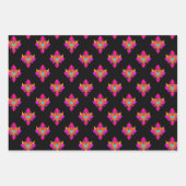 メキシコのハートパーティーブラック ラッピングペーパーシート (正面)