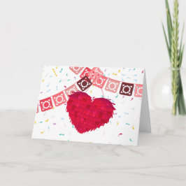 メキシコのハートピナタ&タコヴァレンティネスの日 カード