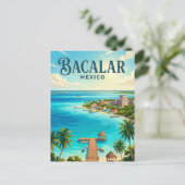 メキシコのバカラル湖 (七色の湖) ポストカード (スタンド正面)