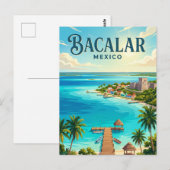 メキシコのバカラル湖 (七色の湖) ポストカード (正面/裏面)