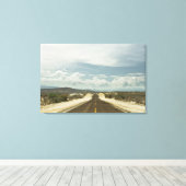 メキシコのバハの風景を通る長い直線の道 キャンバスプリント (インサイチュ (ウッドフロア))