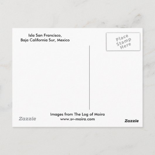 メキシコのバハ・カリフォルニアシュル島サンフランシスコ ポストカード (裏面)