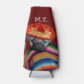 メキシコのパグパーソナライズされた犬ボトルクール ボトルクーラー (正面)