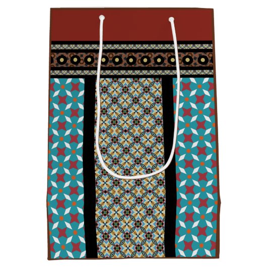 メキシコのパッチワークスタイル3 ミディアムペーパーバッグ (裏面)