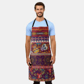 メキシコのパッチワーク伝統的:ヴィンテージデザイン。 エプロン (着用した状態)