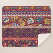 メキシコのパッチワーク伝統的:ヴィンテージデザイン。 シェルパブランケット (正面(横))