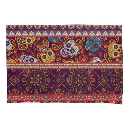 メキシコのパッチワーク伝統的:ヴィンテージデザイン。 枕カバー (正面)