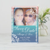 メキシコのパペルピカドグラデーション日付を保存 招待状 (スタンド正面)